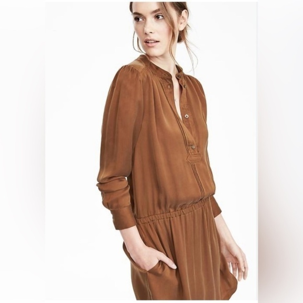 Banana Republic Heritage Collection French Shirt Dress button-up elastic waist